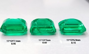 พลอยสีเขียวทรงโคลัมเบียคัทคุณภาพพรีเมียม ผลิตในห้องปฏิบัติการ ความใสระดับบริลเลียนท์ สำหรับทำเครื่องประดับ - Product Image 3