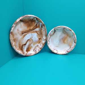 Tazón para servir de resina con diseño de tigre marrón, plato decorativo redondo para servir ensaladas en casa. - Product Image 2