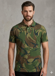 Chemises décontractées pour hommes personnalisées de qualité supérieure, en jersey camouflage, mélange de spandex/polyester, vêtements de sport techniques, impression numérique sur le devant, séchage rapide - Product Image 2