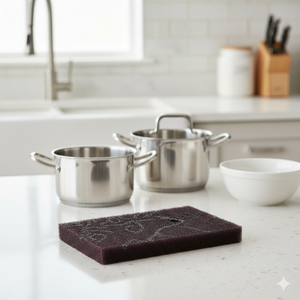 Little Pinkrrabbit Made Taiwan Lot de 2 tampons à récurer robustes en tissu non tissé pour poêles en fonte (non-abrasifs, épaisseur 0,8 cm) - Product Image 4