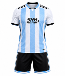 Custom Men's <b>Soccer</b> Jersey Shorts Set Football Team Uniform Breathable Mesh Quick Dry Polyester Sportswear OEM ODM - Product Image 1