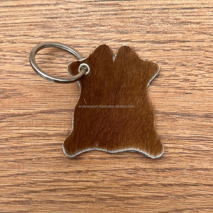 Nouveau Design Porte-clés en cuir de vachette Porte-clés en cuir de fourrure véritable Porte-clés élégants Porte-clés en cuir véritable de luxe de forme unique - Product Image 3