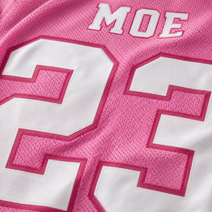Producción en Masa de Camisetas Clásicas de Fútbol Americano de Malla Rosa Oversize con Estampado Personalizado, Hombros Caídos, Estilo Casual para Festivales Blokette - Product Image 3