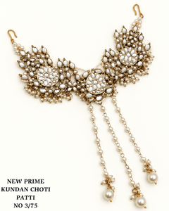 Accessoire de cheveux traditionnel indien Choti Patti en pierre CZ artisanale, bijou de mariée élégant pour les occasions festives et les mariages - Product Image 1