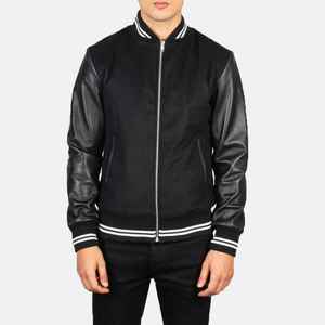 Custom OEM Men's Varsity Letterman <b>Jacket</b> High Quality Genuine <b>Leather</b> Breathable Quick Dry <b>Winter</b> Streetwear Beautiful Color - Product Image 1