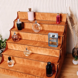 <b>Wooden</b> Staircase Organizer For Perfumes Creams Cosmetics And Vanity Storage Display Stand Home Organization From India - Product Image 1