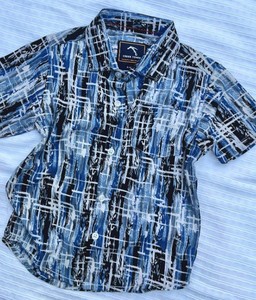 เสื้อเชิ้ตลำลองแขนสั้นพิมพ์ลายใบไม้เขตร้อนสีน้ำเงินสำหรับเด็กผู้ชาย เสื้อเชิ้ตผ้าทอทรงปกติ ปกเสื้อแบบกระดุมเดี่ยว - Product Image 3