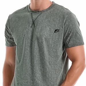 Camisetas de hombre al por mayor con lavado ácido, logotipo personalizado, vintage, con punto de cruz, lisas, desgastadas, estilo urbano, para gimnasio y fitness, B2B, EE. UU. - Product Image 2