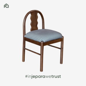 Silla de Comedor Ergonómica y Ecológica, Tapizada en Lino, con Respaldo de Madera de Teca Sólida Hecha a Mano, Diseño Escandinavo Moderno, para Gimnasio o Parque - Product Image 1