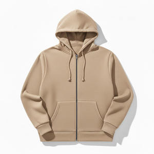 Sudadera con capucha y cremallera para hombre 2026, 100% algodón grueso, forro polar de algodón de primera calidad, estilo urbano oversize, personalizable con logo. - Product Image 1