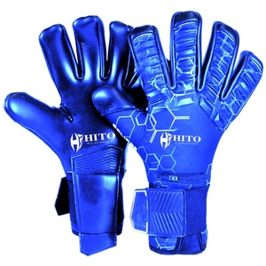 Gants de gardien de but de football à nouvelle conception, avec impression en silicone sur le dos et contact en Letax sur la paume avant, sangle élastique intégrée, vente chaude - Product Image 4