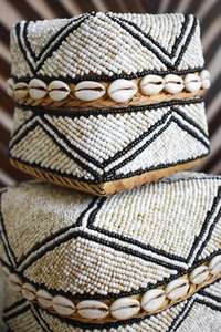 Black White Cream Decorative Handmade Beaded 002 Woven Cotton Rectangle Jewelry <b>Box</b> <b>Set</b> 3 Baskets Classic Style - Product Image 3