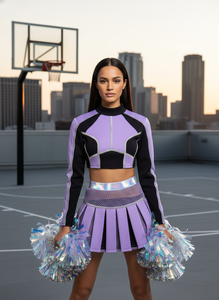 Uniformes de Animadoras Personalizados Sublimados Xelent Hunt Gear con Ribete Holográfico, Atuendo Profesional para Equipos de Animadoras All Star - Product Image 6