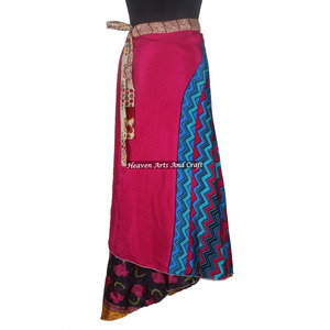 New Vintage Silk Magic <b>Wrap</b> <b>Skirt</b> Fashion Women Maxi Dress Reversible Two Layer Silk Sari <b>Wrap</b> Around <b>Skirts</b> Indian Gypsy Magic - Product Image 5