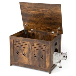 27.5\" Cat House Pet Supplies with Side Entrance Versatile Coffee Table End Table or Nightstand - Product Image 5