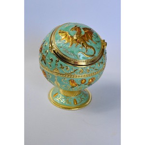 Vintage Red Gold Plated Round Desktop Ashtray with Floral <b>Design</b> for Home Decor Amazingly Crafted <b>By</b> HRCRAFTVERSE - Product Image 2