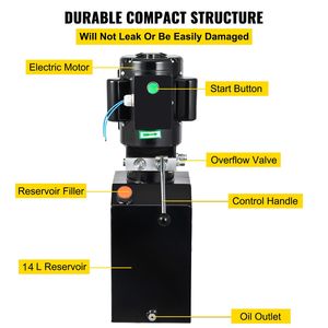 Centralina Idraulica da 14 Qt 2950 PSI per Sollevatori Auto e Rimorchi Ribaltabili 220V 60Hz 1 PH per Officine di Riparazione Auto Certificata ISO - Product Image 5