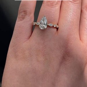 Authentic Oval Cut <b>Diamond</b> Solitaire Halo <b>Ring</b> 14K Solid Gold Lab Grown VS1 1.01CT IGI Certificate For Engagement Proposal Gift - Product Image 2
