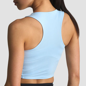 Fitness Sports <b>Tank</b> <b>Top</b> <b>Women</b> 1/2 Zip Cropped Jersey Running Active Workout Wear Body Fit Sweat Wicking Compression <b>Top</b> - Product Image 6