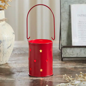 New Design Metal Votives Handmade Votive Round Votive <b>Candle</b> Holders Votive <b>Candle</b> Holder Stars Cutout Barn <b>Red</b> - Product Image 2