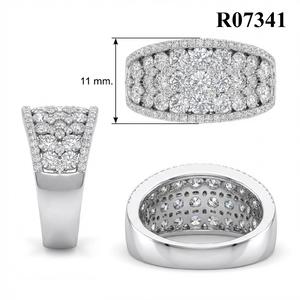 เครื่องประดับสั่งทำพิเศษ ดีไซน์โรแมนติก คุณภาพสูง แหวนทองคำขาวแท้ 18k ประดับเพชรแท้ทรงกลม วงหนา สำหรับผู้หญิง - Product Image 6