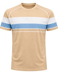 Conjunto Deportivo para Hombre en Beige, Blanco y Azul Claro, Camiseta y Pantalones Cortos Transpirables de Secado Rápido para Gimnasio, Atletismo, Running y Entrenamiento - Product Image 2