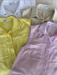 Chemise en lin mélangé, résistante à la décoloration et au rétrécissement, OEM ODM, fabriquée au Vietnam, élégante, de bonne qualité - Product Image 5