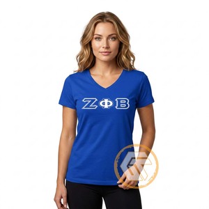 T-shirts d'été personnalisés Zeta Phi Beta pour femmes, vêtements de sororité décontractés, 100 % coton de haute qualité, collection Trésors Grecs - Product Image 1