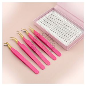 Pince à cils premium à pointe en fibre, faite à la main, pour volume, à 90 degrés, outils pour techniciennes en extensions de cils - Product Image 1