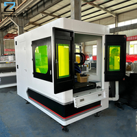 ZF-1310 Mini machine de découpe laser à fibre métallique CNC entièrement fermée pour la découpe de tôle d'acier inoxydable en acier au carbone et en cuivre