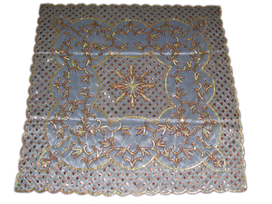 Designer Floral Handmade Embroidery Embroidery organza Table Cover Elegant Sheer <b>Tablecloth</b> Intricate for Wedding Home Use - Product Image 4