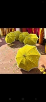 Parasol de soleil droit brodé en coton, fait main, style bohème, traditionnel indien, pour mariage, ouverture manuelle, vente en gros