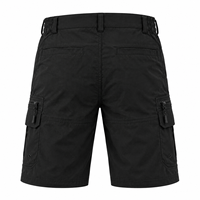 Shorts cargo pour homme, noirs, multi-poches, séchage rapide, tissu Oxford, taille mi-haute, fermeture boutonnée, shorts décontractés de style Bermuda