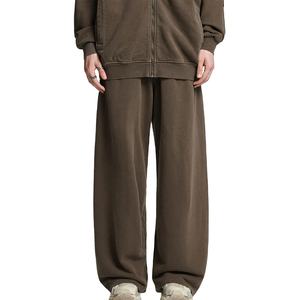 Pantalones Deportivos Casuales con Logotipo Personalizado al por Mayor, Pantalones Deportivos de Pierna Ancha 100% Algodón, Pantalones Deportivos de Pierna Recta para Hombre, Estilo Universitario - Product Image 1