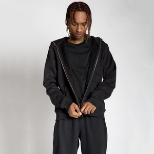 Customizable Oversized Unisex Full Face <b>Zip</b> Hoodies Blank Cotton Casual Full Zipup Hoodie Essentials Hoodie - Product Image 4