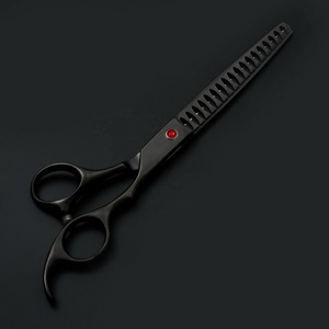 Tijeras de adelgazamiento del cabello de peluquero negro mate con logotipo personalizado Herramienta de corte de cabello de belleza Premium con hoja Roma afilada de acero inoxidable - Product Image 2