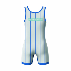 Custom Sublimation Wrestling <b>Singlet</b> <b>Women</b> Black Silver Striped Breathable Spandex Polyester Adult Sport Wear Team Name Player - Product Image 5