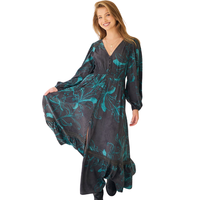 Vestido largo con cuello en V para mujer, ropa informal de moda