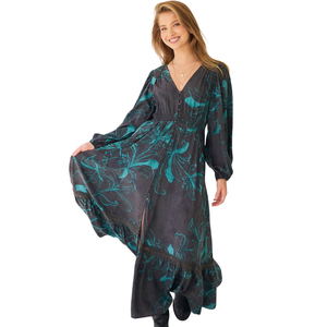 Vestido largo con cuello en V para mujer, ropa informal de moda - Product Image 3