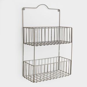 Metal <b>Wire</b> Storage <b>Basket</b> Rectangle Shape With Handle <b>Hanging</b> Design Modern Style Multi Purpose Neatening Organizing - Product Image 3