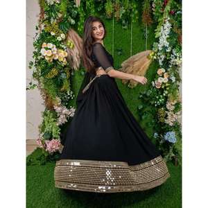 Georgette lehenga choli งานปักสีดำน่ารัก - Product Image 3