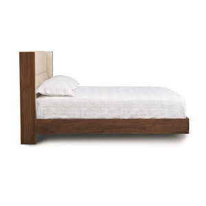 Cama Flotante Moderna al por Mayor |   Cabecera Tapizada para Cama con Estructura de Madera de Nogal - Product Image 3