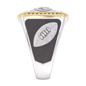 Bague en or 18 carats New York Jets avec sertissage pavé de cristaux et strass, bijoux de luxe pour homme - Product Image 3