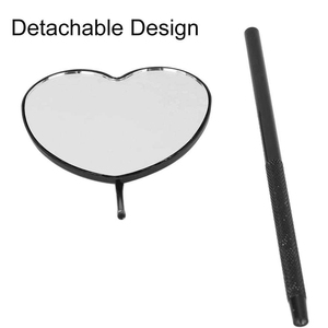 Premium Luxury Personalized Matte Finish Wall Mounted Stainless Steel Eyelash Mirror Ergonomic Textured Grip for Professional - Product Image 3