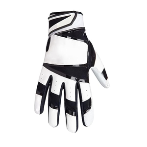 Guantes de Bateo Ligeros de Cuero Negro/Gris, Ambidiestros, Acolchados, con Cierre de Velcro, Unisex, para Adultos, Entrenamiento de Béisbol SOSH4 - Product Image 2