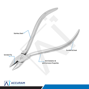 Alicates Accuram Adams de Alta Resistencia con Punta Serrada, Alicates Ortodónticos de 12.5 cm, Acero Inoxidable, Herramienta Manual para Doblar Alambres Quirúrgicos Dentales, CE - Product Image 4