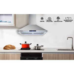Campana Extractora de Pared de 30/36 Pulgadas, 700 CFM, Acero Inoxidable, 3 Velocidades, Control Táctil - Product Image 2