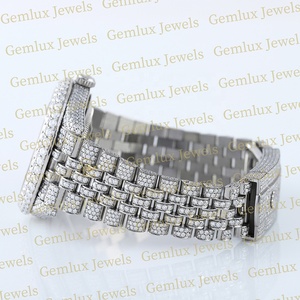 Vente chaude Glacé D VVS Moissanite Diamant Date Automatique En Acier Inoxydable Pass Diamant Testeur Hommes Diamant Montre - Product Image 5
