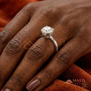 Minimalist <b>Silver</b> Round Moissanite <b>Ring</b> – Classic Six-Prong Star <b>Solitaire</b> for Women - Product Image 4