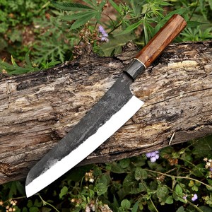 Couteau de chef artisanal sur mesure en acier à haute teneur en carbone avec manche en bois d'olivier et étui en cuir – Meilleur fournisseur - Product Image 2